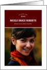 Graduation Announcement Daughter Crimson Red Minimalist Photo card