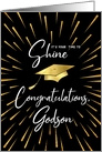 Graduation Time to Shine Gold Fireworks Congratulations Godson card