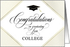 College Graduation Congratulations Elegant Art Deco Gold on White card