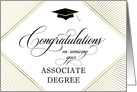 Associate Degree Graduation Congratulations Elegant Art Deco White card