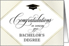 Bachelor’s Degree Graduation Congratulations Elegant Art Deco White card