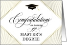 Master’s Degree Graduation Congratulations Elegant Art Deco White card