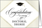 Doctoral Degree Graduation Congratulations Elegant Art Deco White card