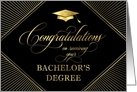 Bachelor’s Degree Graduation Congratulations Elegant Art Deco Black card