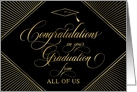 Graduation Congratulations From All of Us Elegant Art Deco Black card