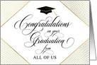 Graduation Congratulations From All of Us Elegant Art Deco White card