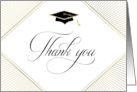 Graduation Thank You Elegant Art Deco White card