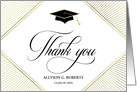 Blank Graduation Thank You Elegant Art Deco White card