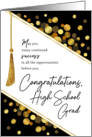 High School Graduation Congratulations Faux Tassel Gold Confetti Dots card