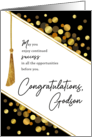 Graduation Congratulations Godson Faux Tassel Gold Confetti card