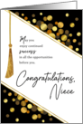 Graduation Congratulations Niece Faux Tassel Gold Confetti Dots card
