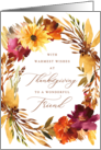 Thanksgiving Watercolor Foliage Wreath For Friend card
