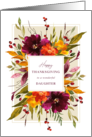 Happy Thanksgiving Daughter Autumn Watercolor Floral Bouquet card