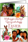 Happy Easter Watercolor Bunnies and Spring Flowers card
