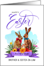 Happy Easter to Brother and Sister in Law Watercolor Bunnies card