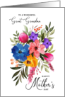 Happy Mother’s Day Great Grandma Pastel Watercolor Bouquet card