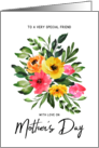 Happy Mother’s Day Friend Watercolor Floral Bouquet card