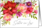 Happy Mother’s Day Sister in Law Watercolor Spring Garden Flowers card