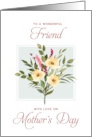 Happy Mother’s Day Friend White Rose Bouquet card