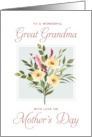 Happy Mother’s Day Great Grandma White Rose Bouquet card