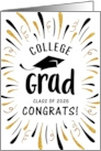 Congratulations 2025 College Grad with Festive Streamers card