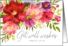 Get Well Wishes from All of Us Watercolor Spring Garden Flowers card