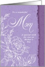 Happy Mothers Day Mom Floral Line Art Bouquet card