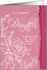 Happy Mothers Day Daughter Floral Line Art Bouquet card