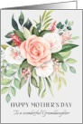 Happy Mothers Day Granddaughter Coral Rose Bouquet card