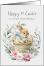 Happy 1st Easter Great Grandson Boho Bunny Wreath card