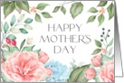Happy Mothers Day Pink Peony Boho Garland card