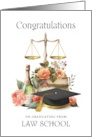 Law School Graduation Congratulations Gold Scales of Justice card