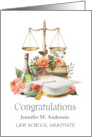 Custom Name Law School Graduation Congratulations White Cap card