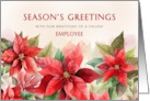 Watercolor Poinsettia Employee Holiday Greeting card