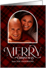 Merry Christmas Red Plaid Festive Photo Card