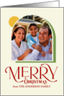 Merry Christmas Festive Modern Arch Photo Card