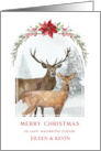 Merry Christmas Winter Deer Customized Names card