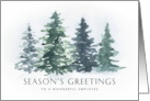 Employee Seasons Greetings Watercolor Winter Trees card