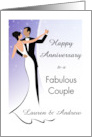 Happy Anniversary Dancing Couple Custom Names card