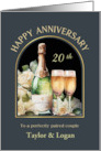 Custom Anniversary Champagne White Roses card