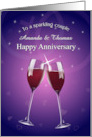 Custom Anniversary Sparkling Wine Glass Toast card