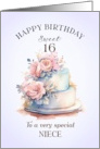 Niece Sweet 16 Birthday Cake and Roses card
