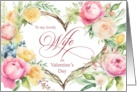 Happy Valentine’s Day Wife Boho Floral Heart card