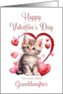 Happy Valentines Day Kitten for Granddaughter card