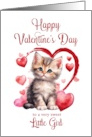 Happy Valentines Day Kitten for Little Girl card