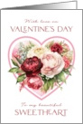 Happy Valentine’s Day Sweetheart Peony and Rose Bouquet card