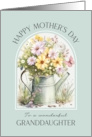 Mothers Day Granddaughter Cheerful Watering Can Bouquet card