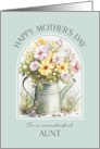 Mothers Day Aunt Cheerful Watering Can Bouquet card