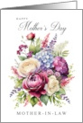 Happy Mothers Day Mother in Law Rose and Lavender Bouquet card