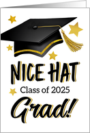 Class of 2025 Grad Nice Hat with Festive Strars card